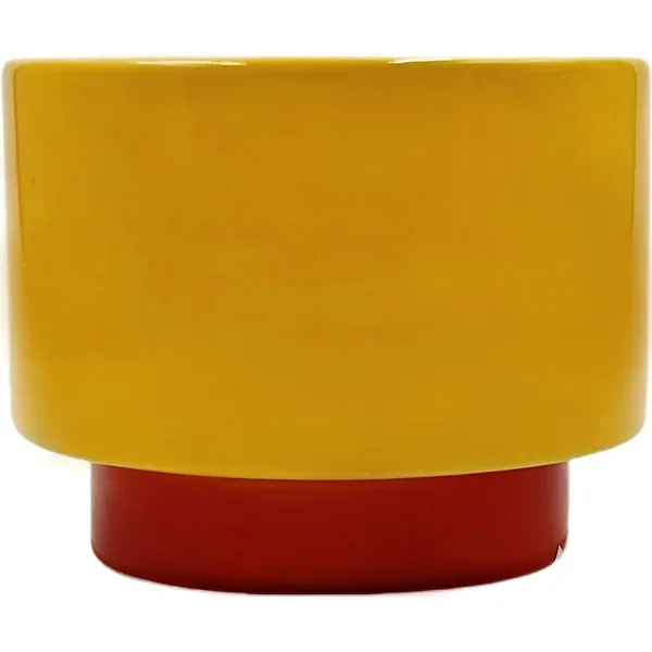 Mcarr 4.7"x4.7"x3.6" Ceramic Pot Glossy Glaze Orange with Rust Base - Image 2