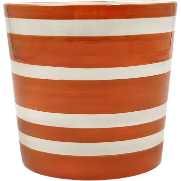 Mcarr 4"X4"X3.9" Ceramic Pot Glossy Glaze Cream/Orange/Red - Image 2