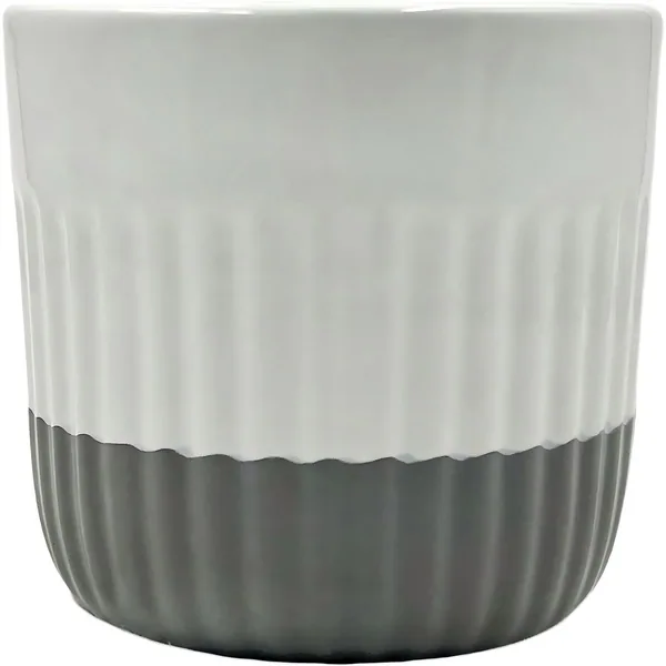 Mcarr 5.3"x5.3"x5" Ceramic Pot Glossy Glaze White & Grey