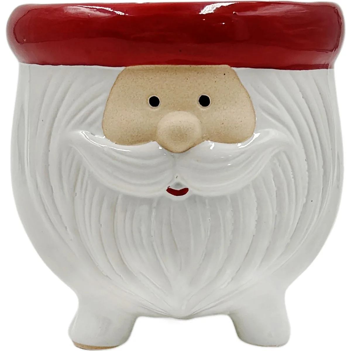 Mcarr 5.9"x5.7"x5.6" Ceramic Pot Glossy Glaze Santa with Face - Image 2