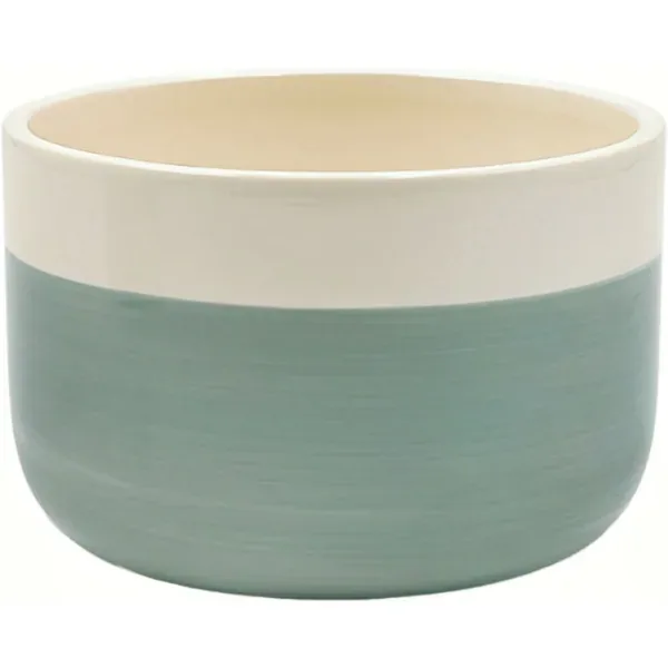 Mcarr 5"x5"x3" Ceramic Bowl Pot Glossy Glaze White and Green - Image 2