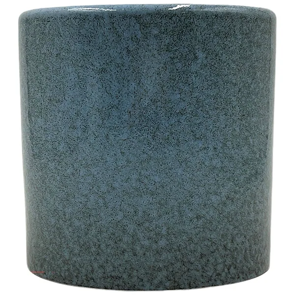 MCarr 5"x5"x5" Stoneware Pot with Reactive Finish Light Blue
