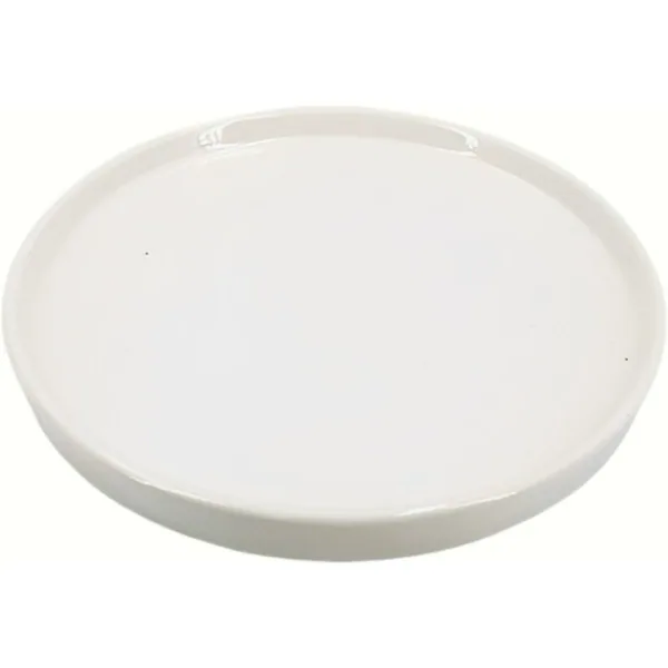 Mcarr 6.5"x6.5"x.79" Ceramic Saucer Glossy Glaze White