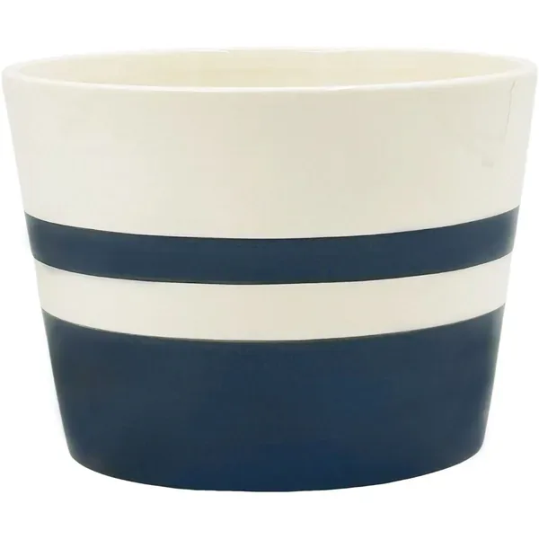 Mcarr 6.7"x6.7"x4.8" Ceramic Low Bowl Glossy Glaze White and Orange - Image 2