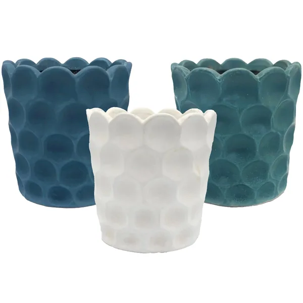 MCarr 7.Scallop Dimple Planter Asst Mixed Colors