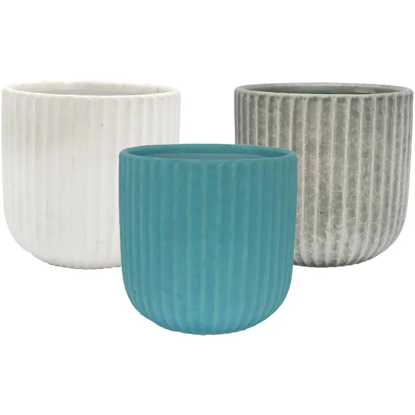 MCarr 7.Scraped Planter Set Asst Colors