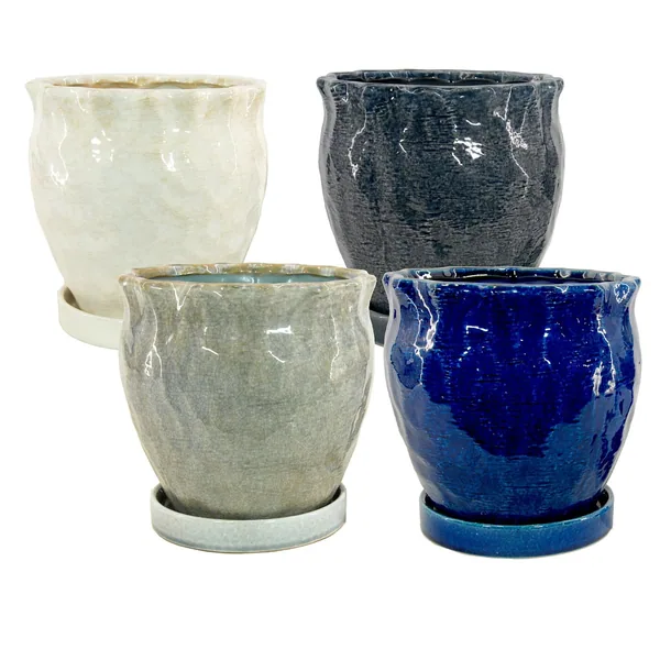 MCarr 8PC 6.3" Cache Pot w/ Saucers (Case of 8)