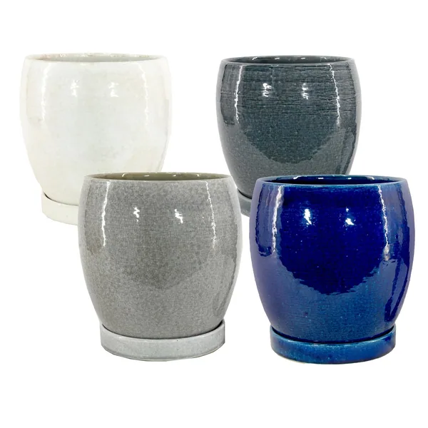 MCarr 8PC 6.5" Egg Cache Pot w/ Saucers (Case of 8)