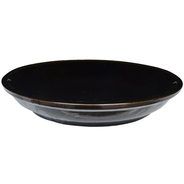 MCarr 9.8" Glazed Flared Round Saucer Glossy Black