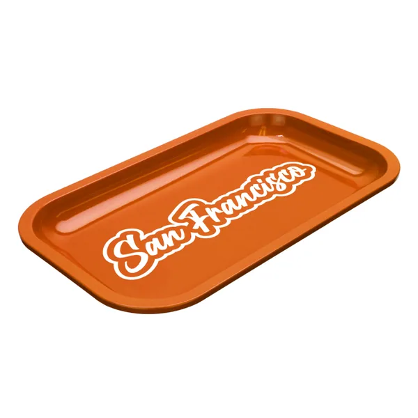 Med Dope Trays x San Francisco - Orange background White logo