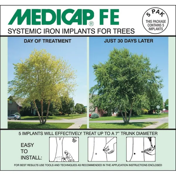 Medicap FE 5 PAK Iron 3/8" Diameter Implant 1216202010 SYSTEMIC IRON TREE IMPLANTS PLANT NUTRIENTS