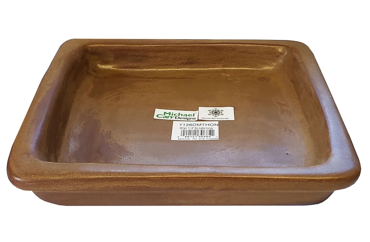 Michael Carr 11.8" Glazed Square Saucer Matte Honey - Image 2