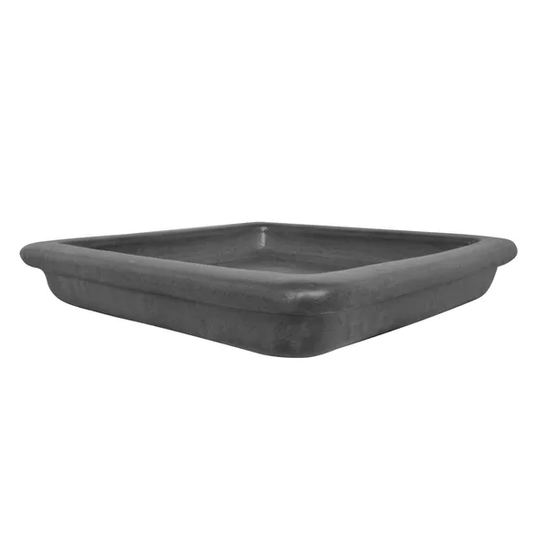 Michael Carr 14.2" Glazed Square Saucer Matte Black