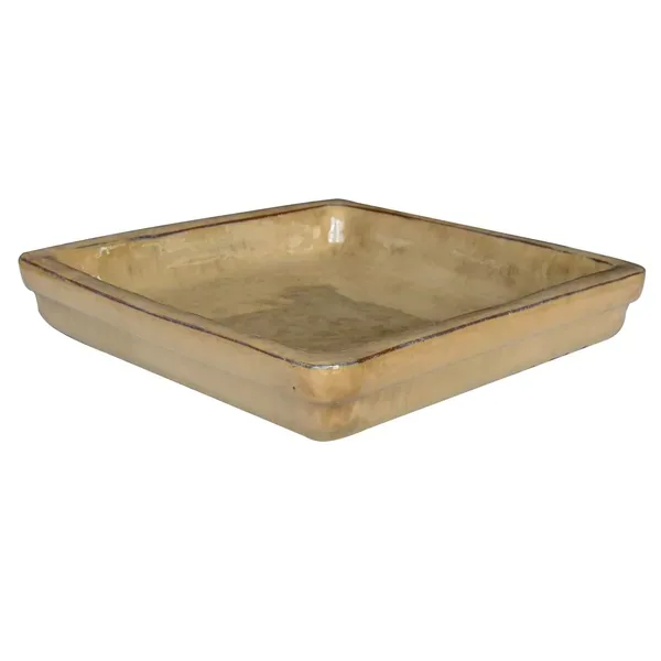 Michael Carr 15.7" Square Saucer Brown Cream - Image 2