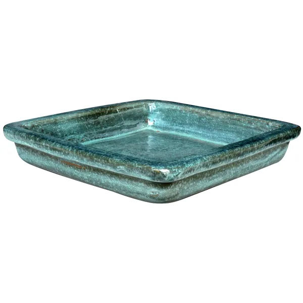 Michael Carr 15.7" Square Saucer Falling Green
