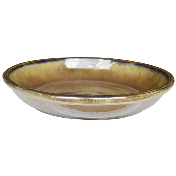 Michael Carr 19.3" Flared Round Saucer Brown Cream