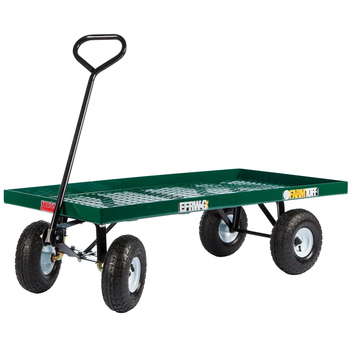 Millside 24x48" Metal Double Deck 4-Wheel Cart Flat Free Tires (In 2 Boxes) - Image 2
