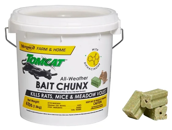 Motomco Tomcat Bait Chunx 4Lb Pail All weather ( diphacinone ) — Case of 4 - Image 2