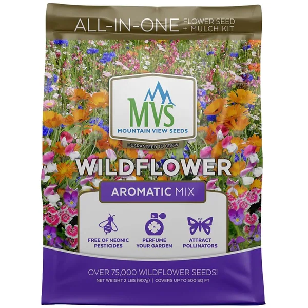 MVS 2 lbs Wildflower Midwest Mix Seed with Mulch Kit