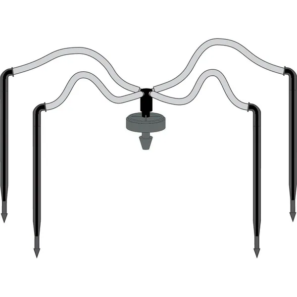 Netafim NET 24" 4-Way Flat MOD Manifold Assembly Angle Arrow Dripper w/ Super Flex UV White PE Tubing 25/Bag