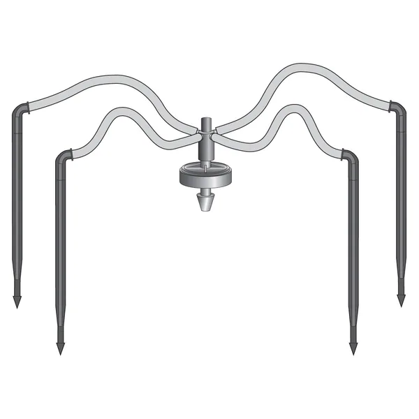 Netafim NET 30" 4-Way Flat MOD Manifold Assembly Angle Arrow Dripper w/ Super Flex UV White PE Tubing 25/Bag