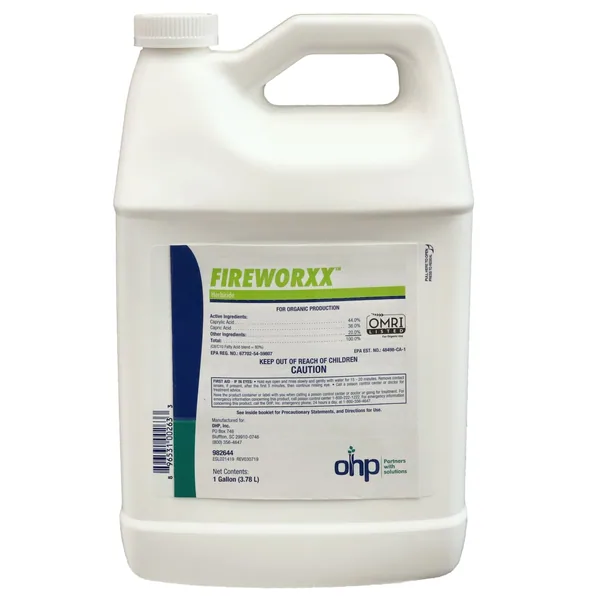 OHP Fireworxx 1Gl OMRI Herbicide ( Caprylic and Capric Acid ) — Case of 4