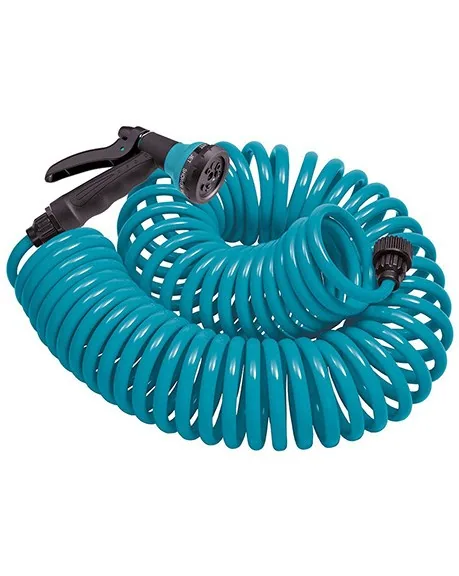 Orbit 50' Coil Hose with Nozzle Turquoise