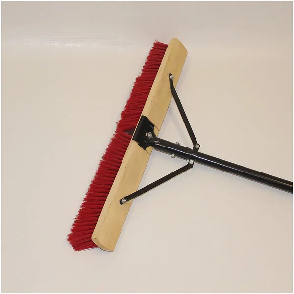 Organic Tool 24" Coarse Synthetic Push Broom with 60" Handle