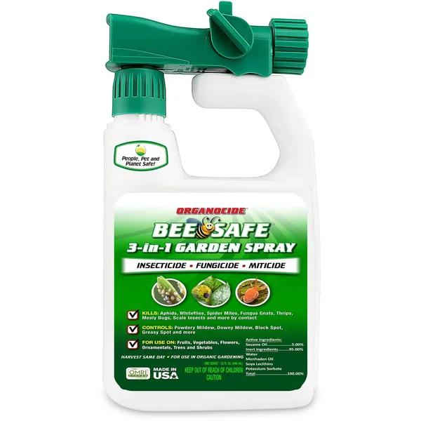 Star Group Solutions Organocide 32oz Bee Safe 3-in-1 Garden Spray Concentrate Hose End Ready to Spray