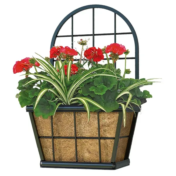 Panacea 19.5" Modern Farmhouse Wall Planter Black - Image 2