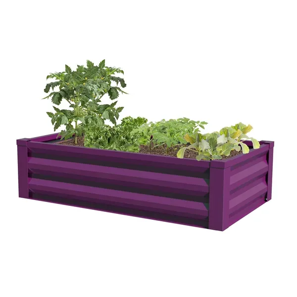 Panacea 47x26x12H Raised Ground Planter Eggplant - Image 2