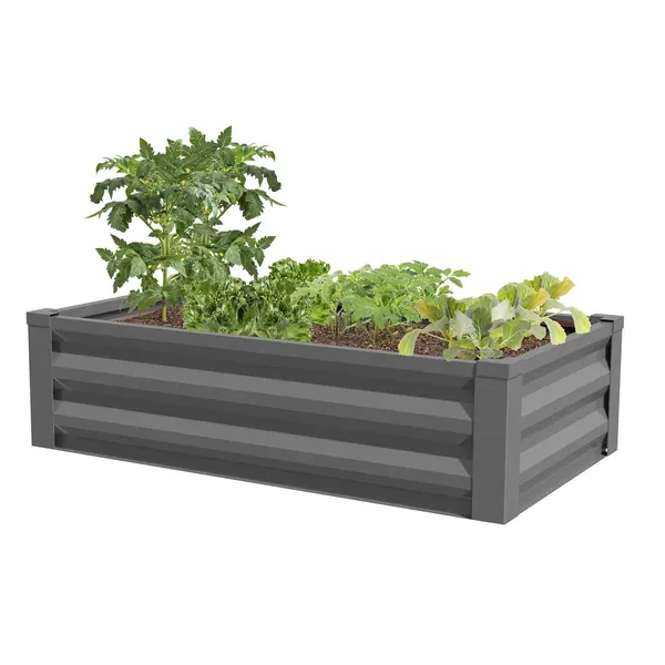 Panacea 47x26x12H Raised Ground Planter Iron - Image 2