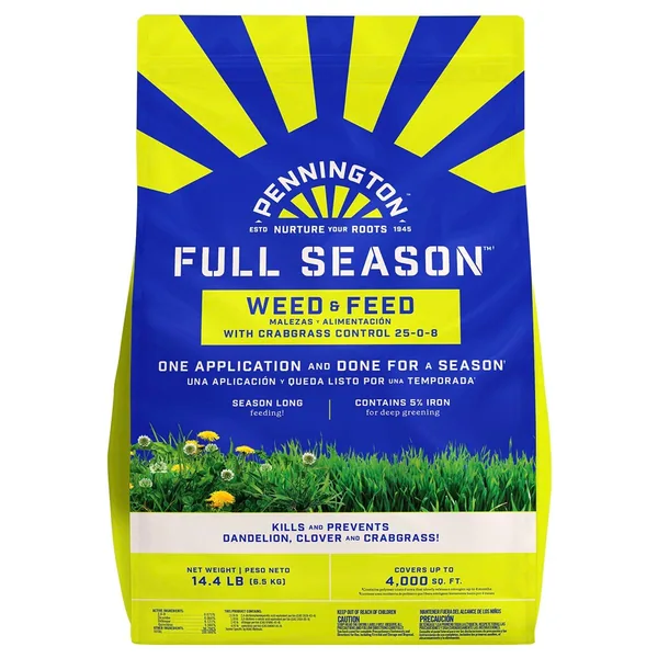 Excel Penn 14.4 lbs Full Season Weed & Feed Plus Crabgrass Control 4M w/ RFID Tag 25-0-8
