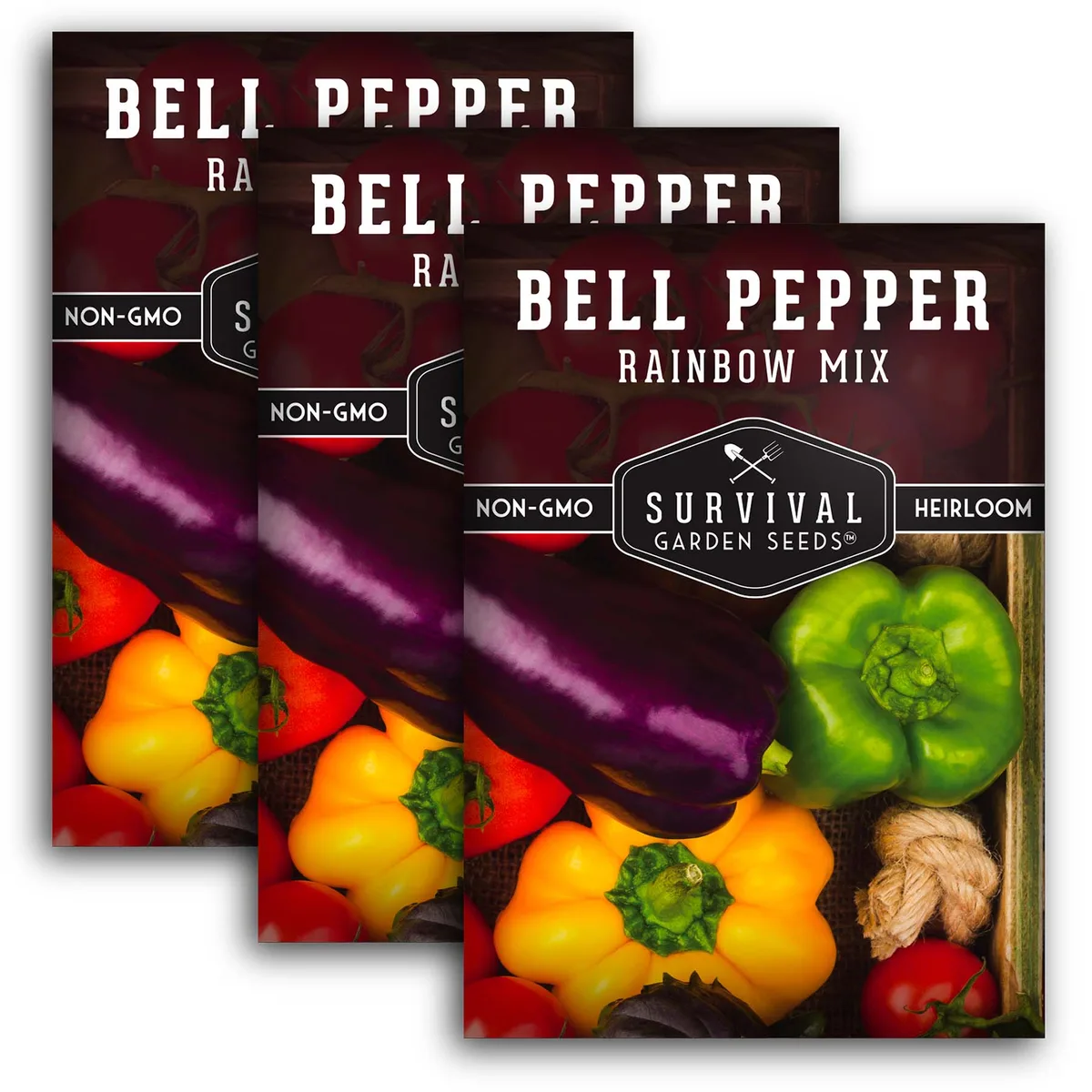 Peppers, Rainbow Bell Blend 500 Seed Count - Image 2