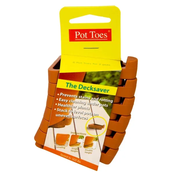 Plant Stand Pot Toes 6pk Terra Cotta Clip Strip - Image 2