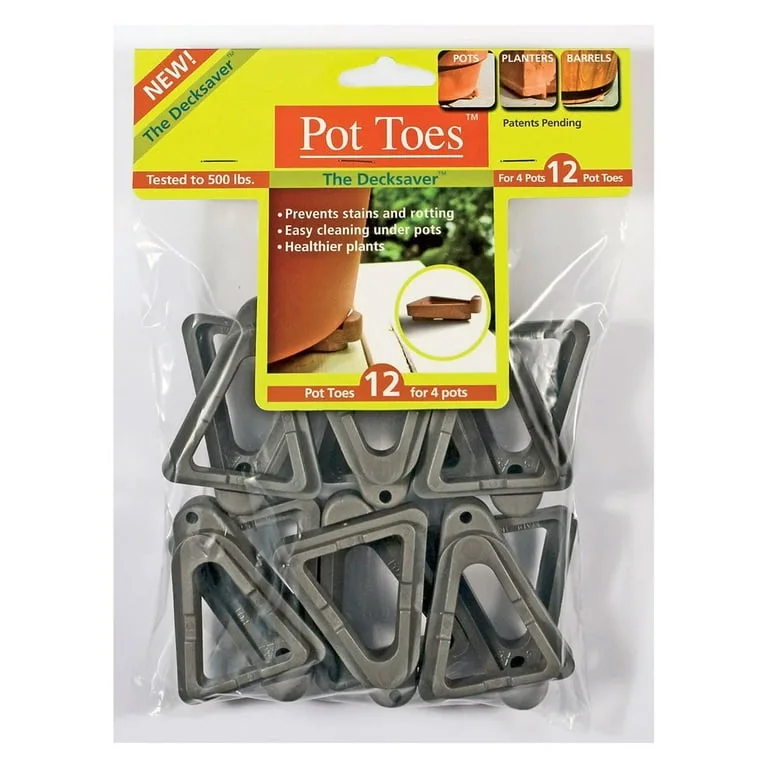 Plant Stand Pot Toes Black 12pk Bag - Image 2