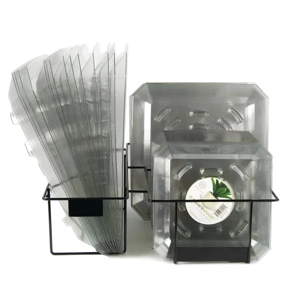 Plastec Industries Plastec 48pc Square Saucer With Display Rack