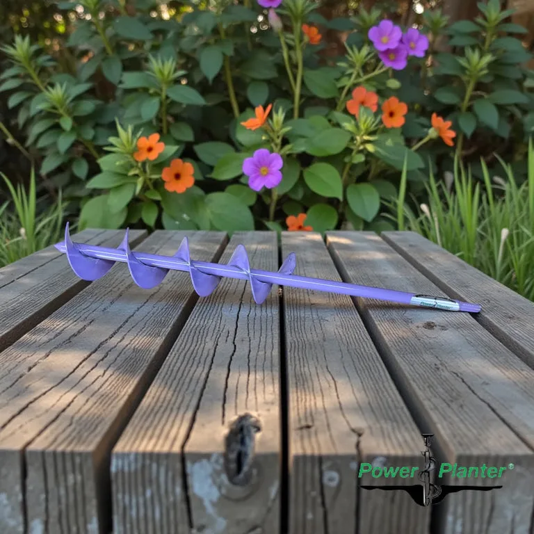 Power Planter 6pc 3"x24" Garden Auger Assortment Lime/Purple/Black - Image 2