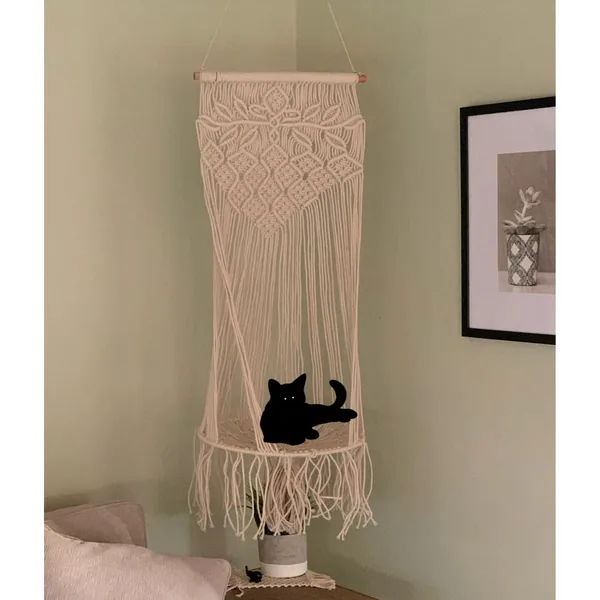 Primitive Macrame Cat Hammock