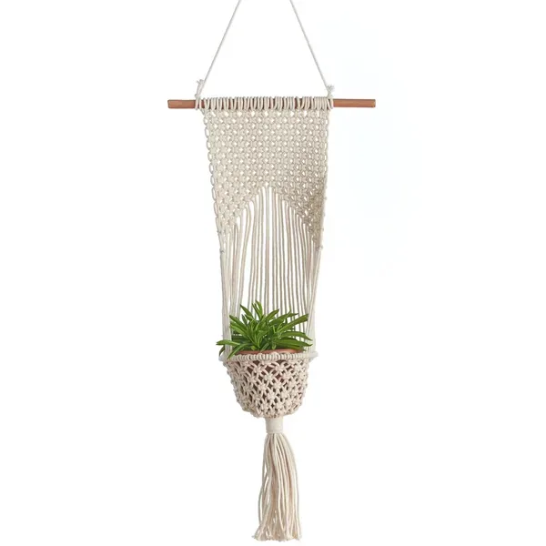 Primitive Woven Hanging Planter - Image 2