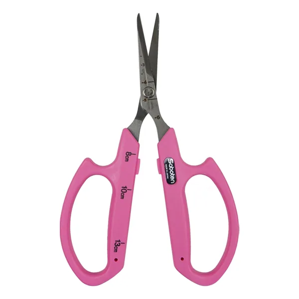 Saboten Stainless Steel Straight Blade Trimming Scissors, Pink (PT-12)