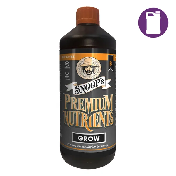 Snoop's Premium Nutrients Grow B Non-Circulating 1ltr 0.1-2.8-5 (Soil, Hydro Run