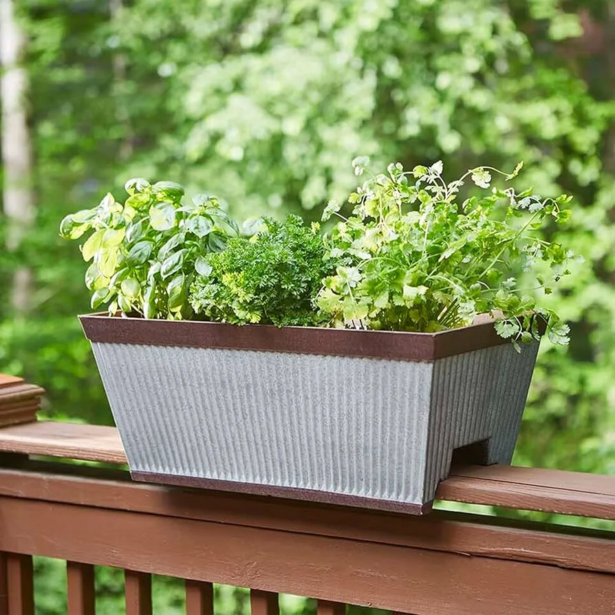 Southern Patio 24" Westlake Deck Rail Planter Rustic Galvanized