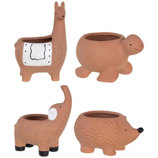 SSI 12pc Miniature Animal Planters Terracotta Assortment - Image 2