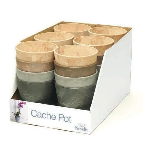 StoneArt 24pc 5" Cache Pot Neutral Color Pack