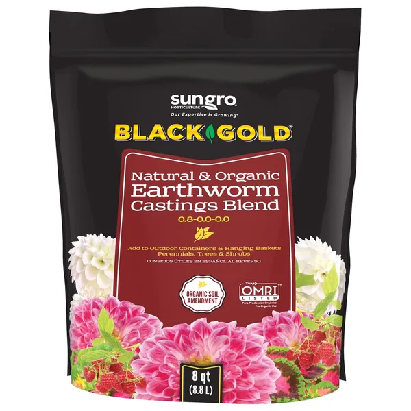 Sun Gro Horticulture Black Gold Earthworm Castings 8qt