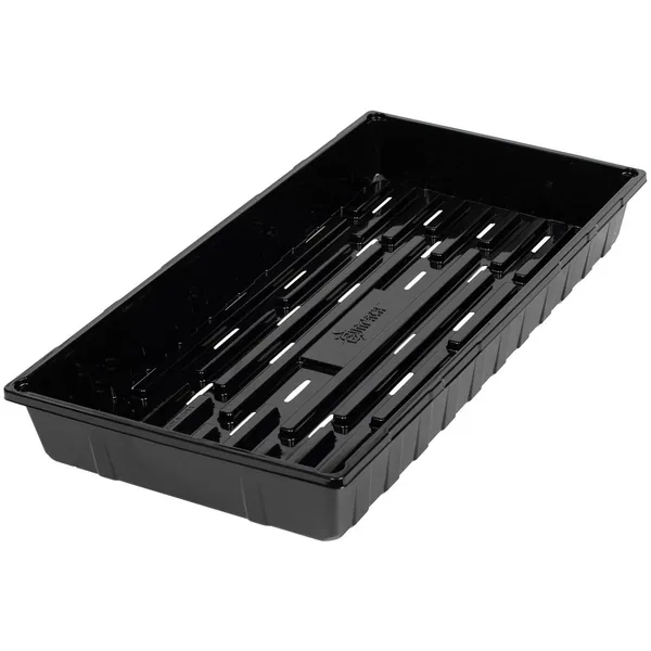 Sunpack 10"x20" Extra Strength Tray I.D. Black w/Holes - Image 2