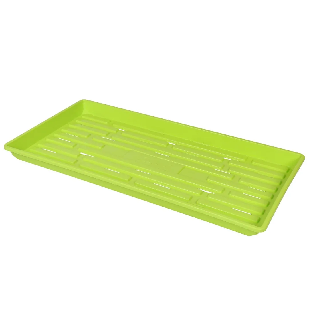 Sunpack 1020 Heavy Duty Shallow Tray, Lime Green w/Hole - Image 2