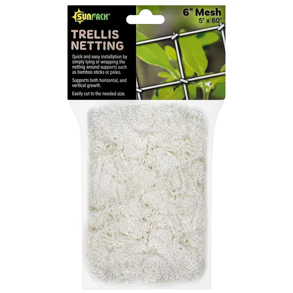Sunpack 5'x60' Woven Trellis Netting 6" Mesh