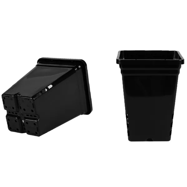 Sunpack Sunpack 7"x7" Square Pot, Black 9" Tall (Pallet of 50)